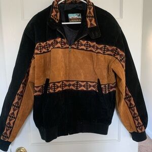 Vintage Adler Suede Leather Southwestern Jacket Aztec Western